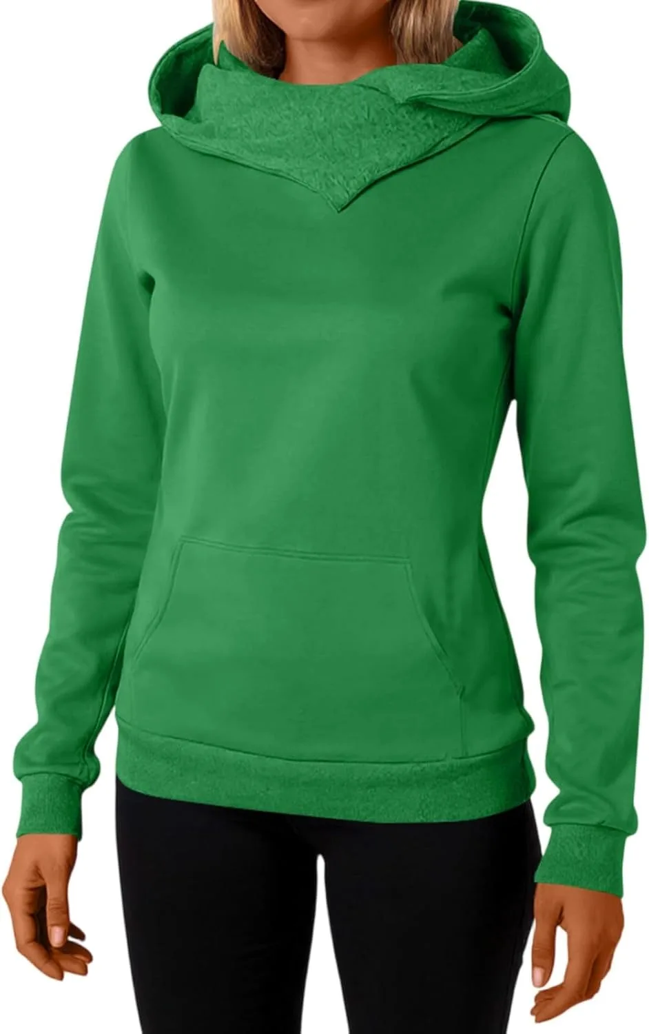 

Оверсайз худи для женщин с воротником стойкой, легкий свитшот с длинным рукавом