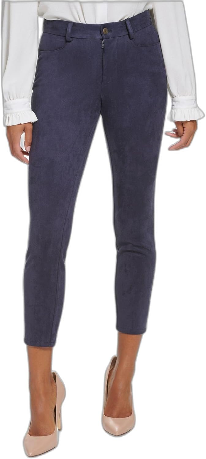 

Узкие брюки Tommy Hilfiger из искусственной замши средней посадки, Midnight