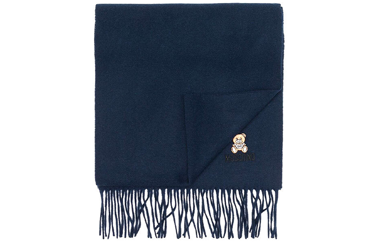 

MOSCHINO Вязаный шарф унисекс темно-синий