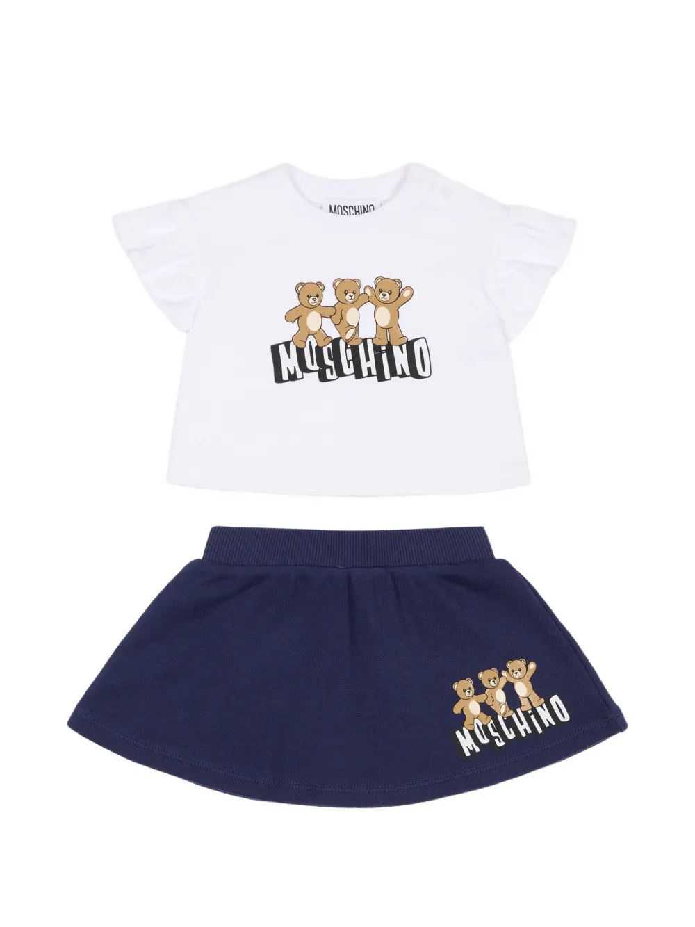 

Комплект с юбкой с оборками Moschino Kids, белый