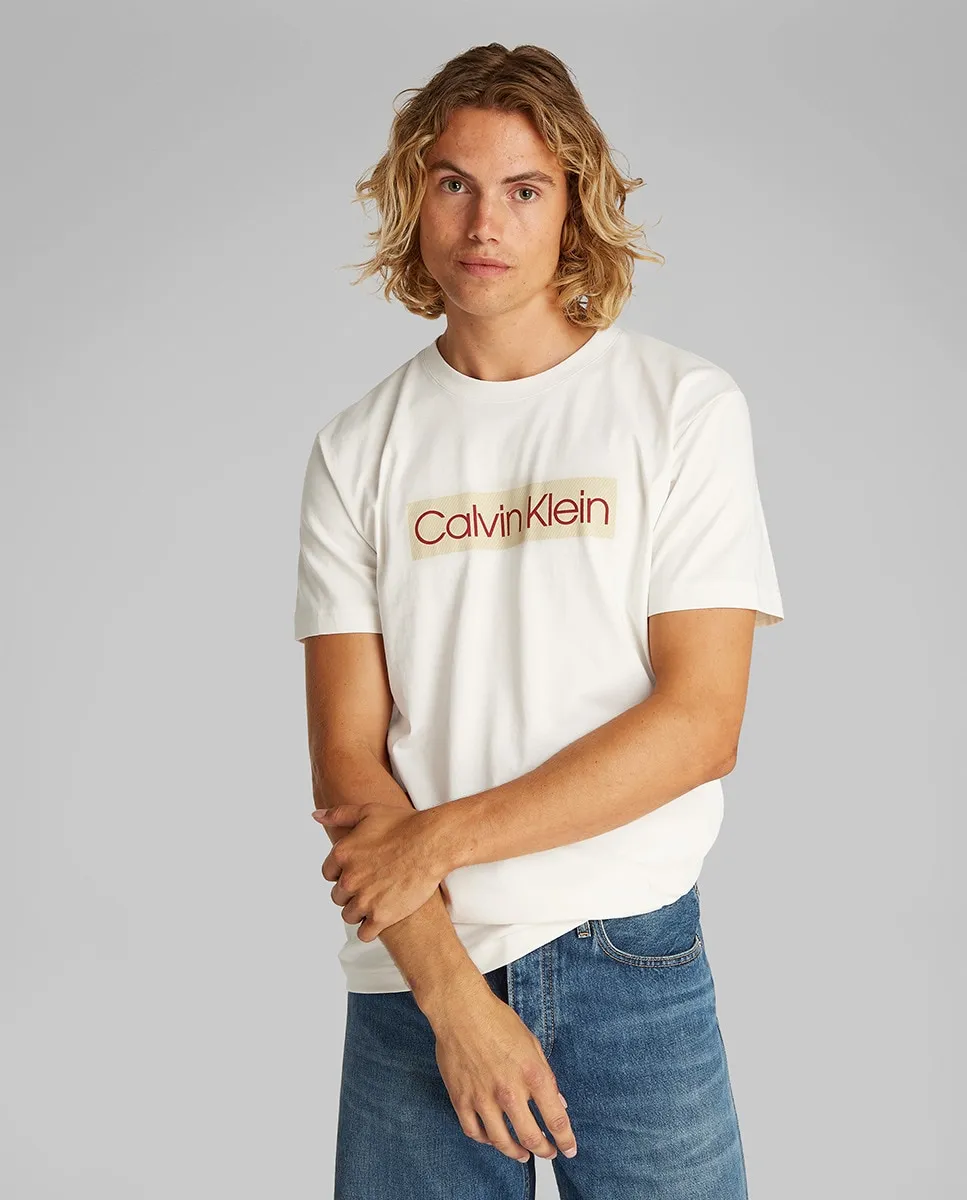 

Футболка мужская с коротким рукавом и логотипом Calvin Klein Jeans, белый