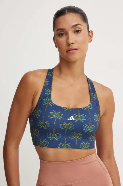 Спортивный бюстгальтер со средним уровнем поддержки FARM Rio Adidas Performance, синий