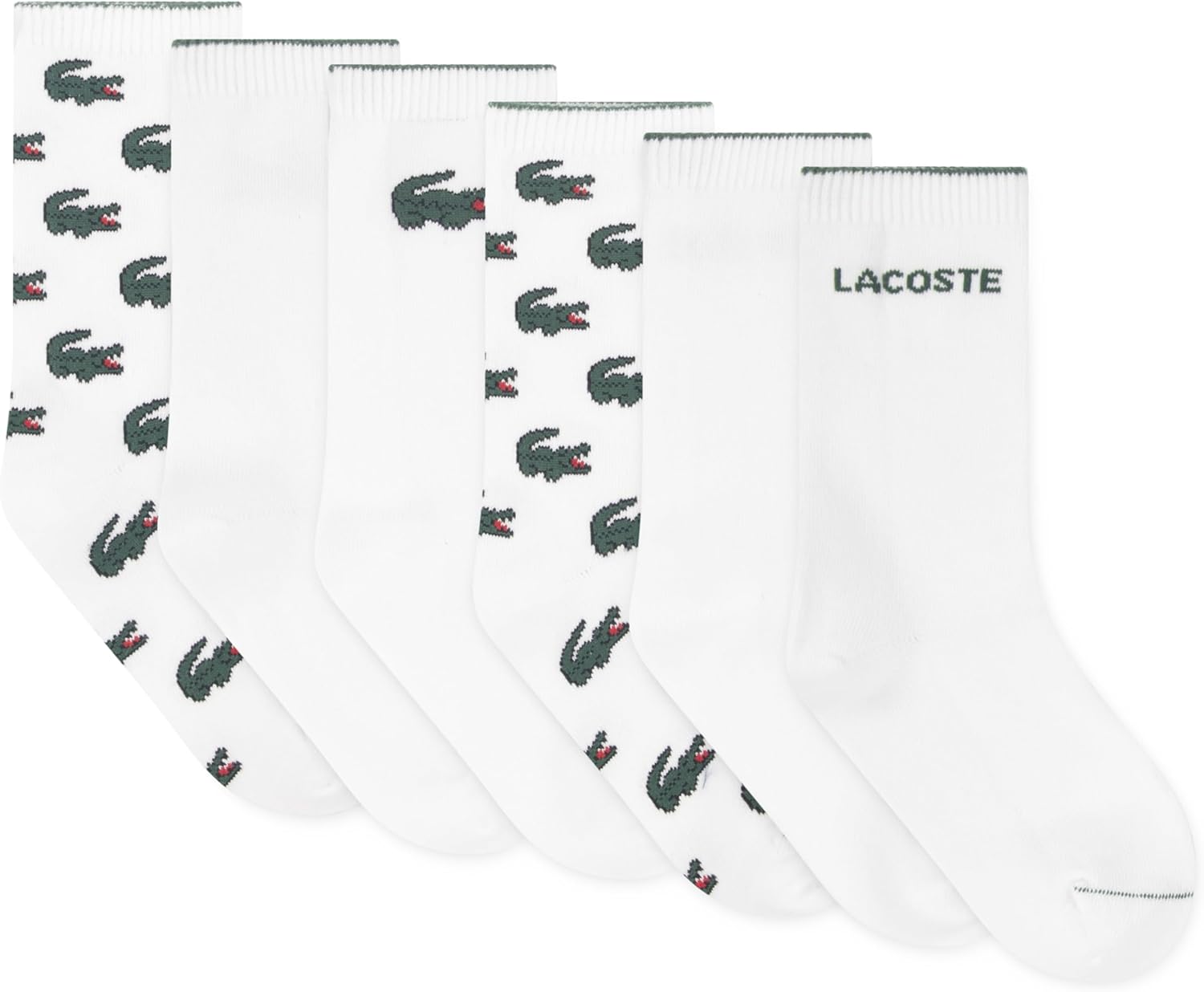 Упаковка из 3 пар трикотажных носков Lacoste для мальчиков на каждый день, White Croc — фото 2