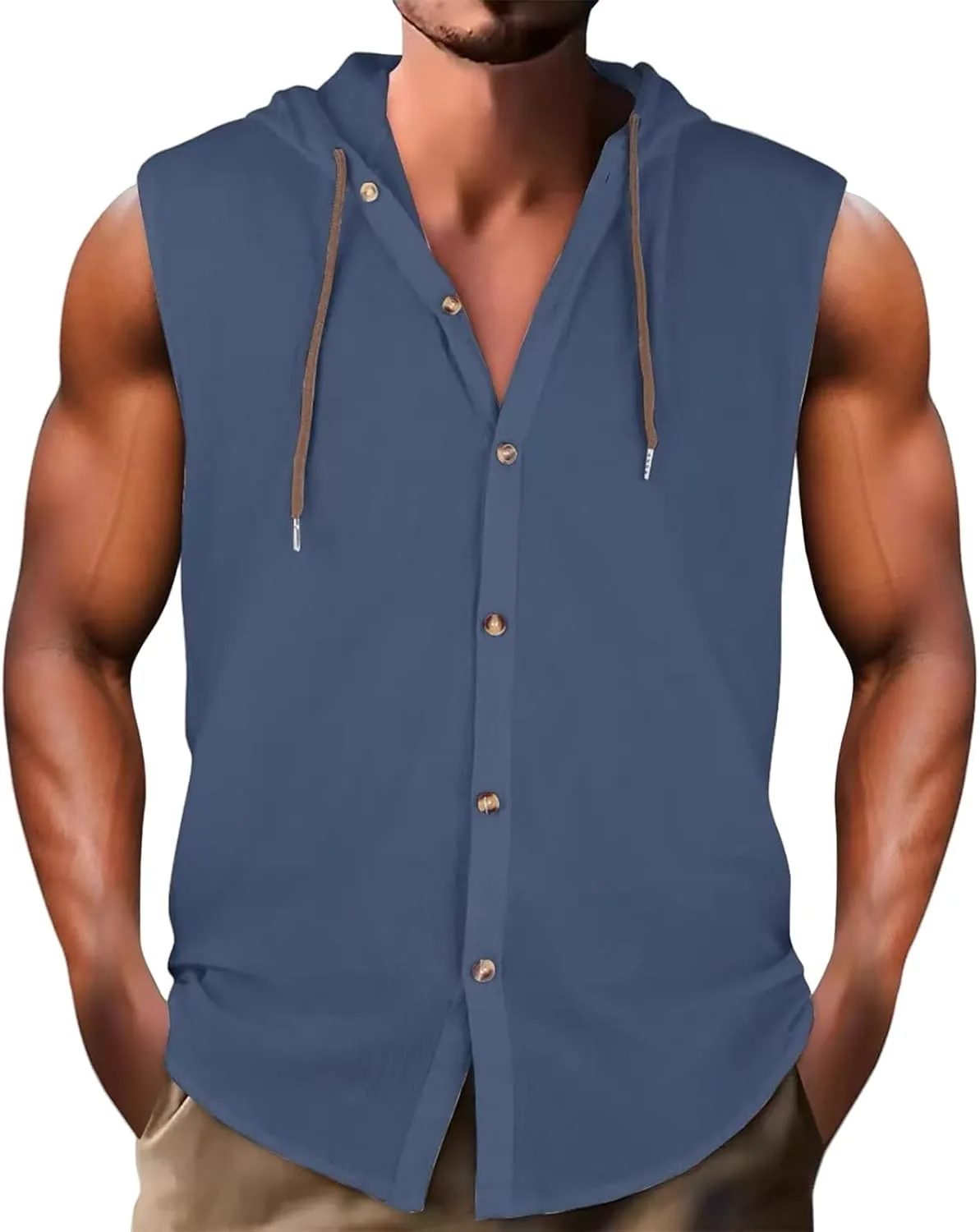 

Безрукавка Cotton Linen, летняя гавайская рубашка на пуговицах RSZGSWS