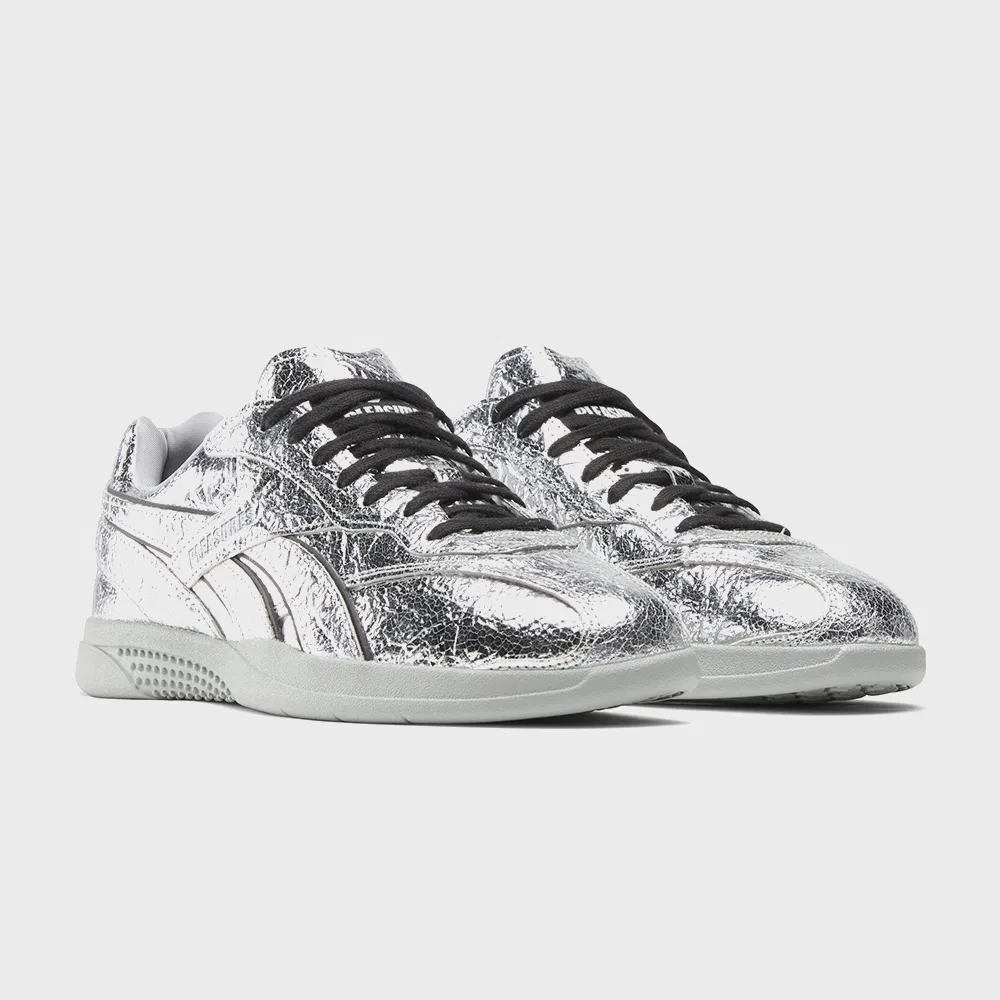 Мужские низкие кроссовки Reebok x Pleasures Hammer Street, серебристые — фото 2