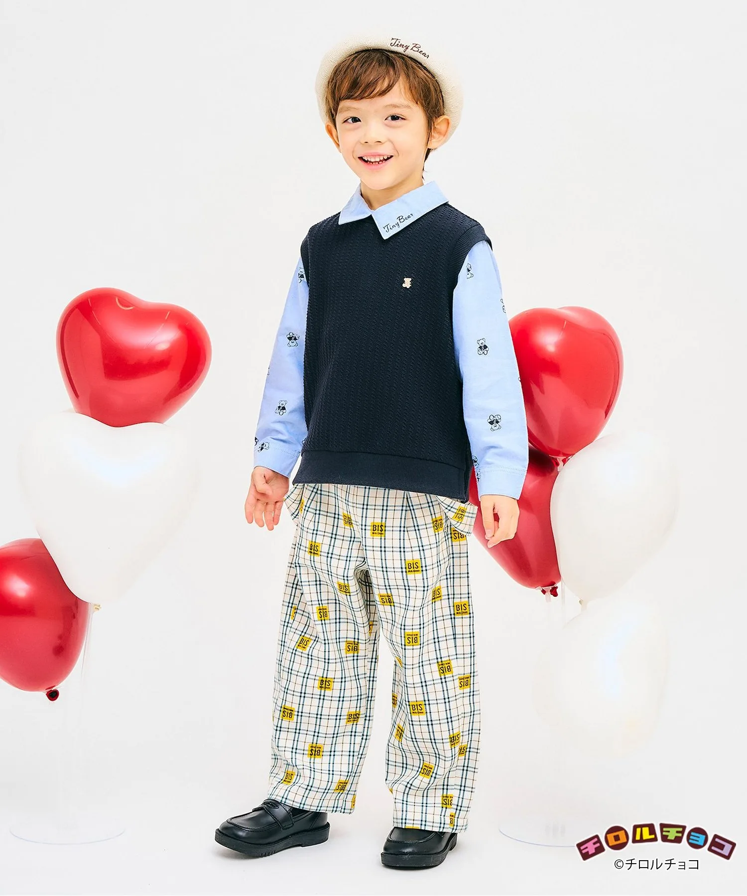 Детские штаны на подтяжках с принтом Tyrol Chocolate и Tiny Bear apres les cours navy — фото 4