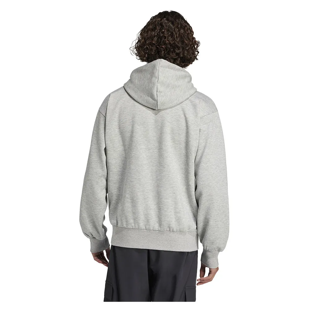 Худи adidas Essentials Linear Fleece, серый — фото 2