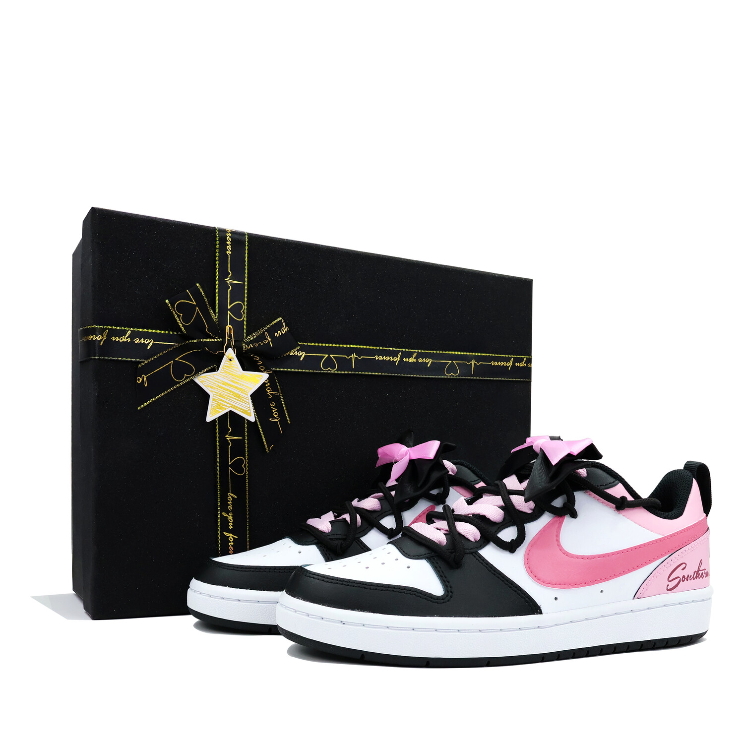 

Кроссовки Nike Court Borough Skateboarding Shoes Women's Low-top, цвет Star Sweet 2.0 fine flash gift box