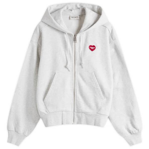 

Толстовка с капюшоном и застежкой-молнией в форме сердца Carhartt Wip, цвет ash heather