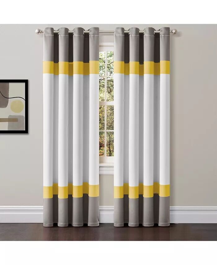 

Светофильтрующие оконные шторы с цветовыми блоками Alexander Lush Decor, серый