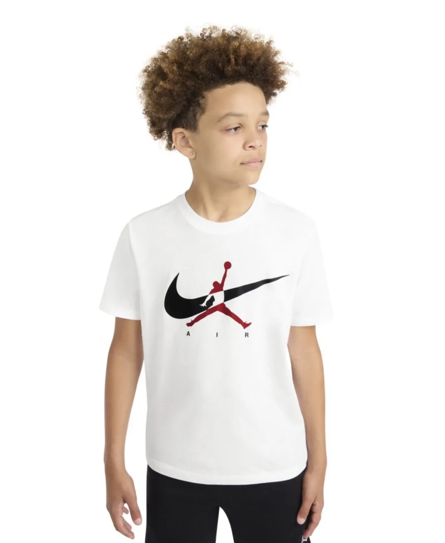 Детская футболка с круглым вырезом и логотипом Jumpman Swoosh (8-20 лет) Jordan, белый — фото 4