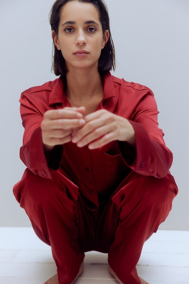 

Атласная пижама H&M, красный