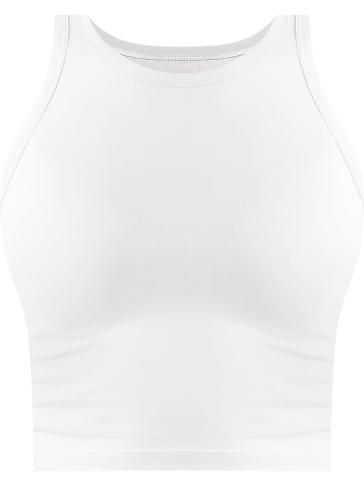 

Топ Janice Damen crop hochgeschlossen Niah, белый