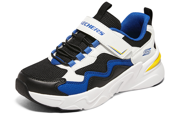 Skechers Кроссовки для мальчиков средней высоты, детские, белые, черные, морские, синие, подростковые — фото 3