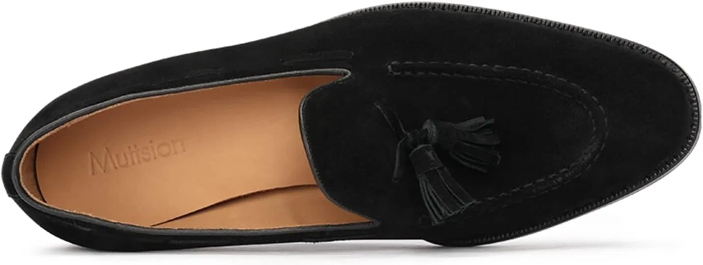 Лоферы мужские на каждый день, Tassel Loafers, Black (silk-finish Suede) FIAVOM — фото 3