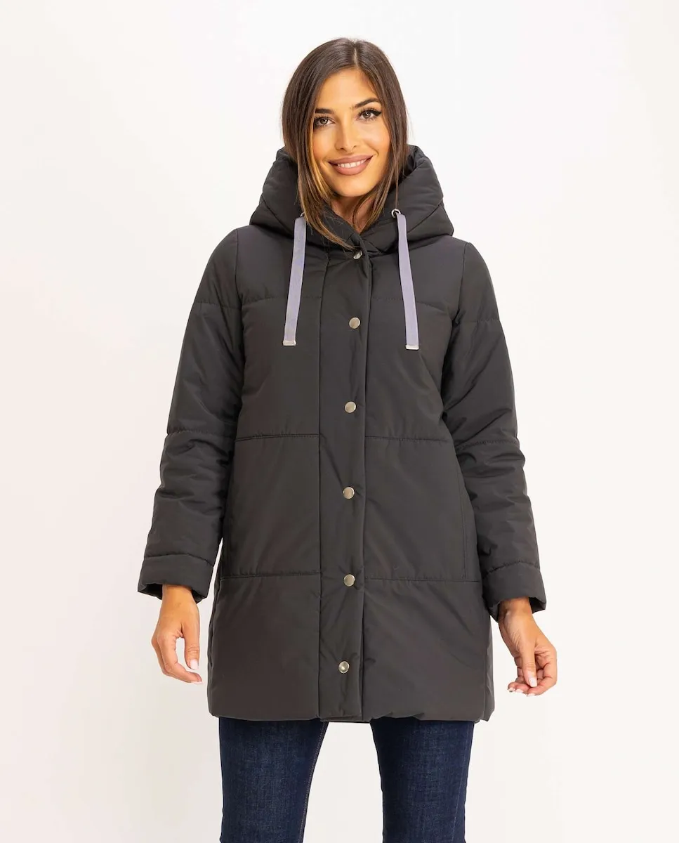 

Женская парка с капюшоном и карманами Fsh, черный