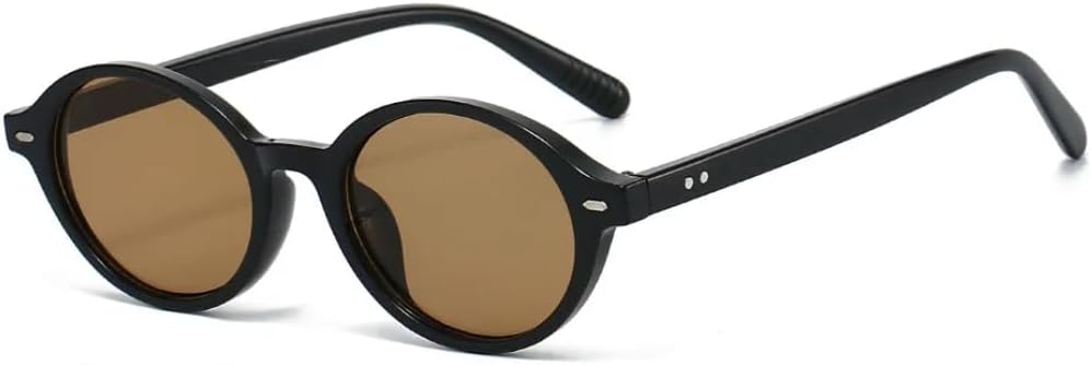 

Ретро овальные женские солнцезащитные очки, стильные, роскошные, с рисунком «рисовый ноготь», маленькая оправа, модные мужские, универсальные, с защитой от УФ-излучения UV400 UATXTAU, Black Brown