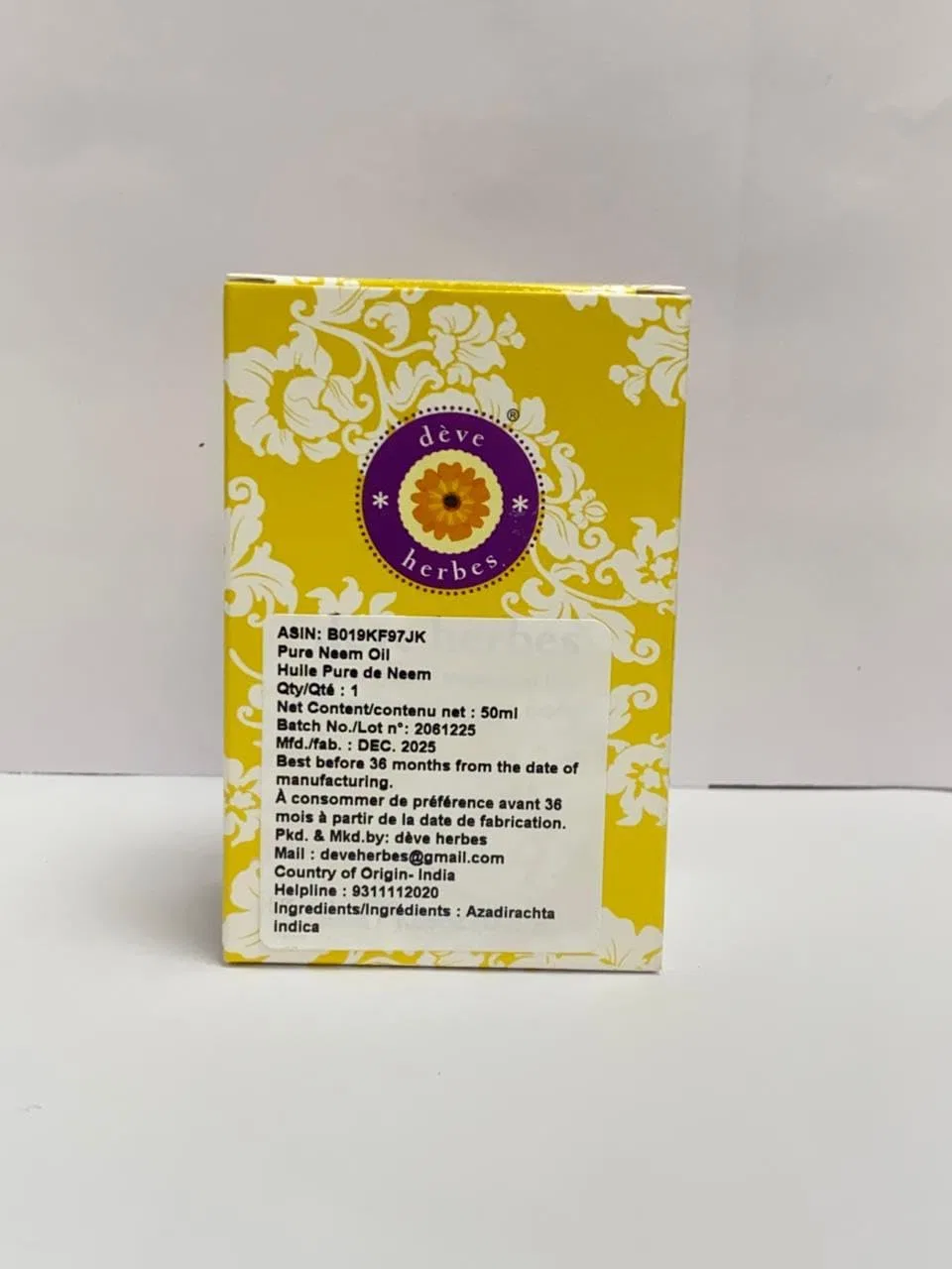 Масло ниим Deve Herbes Pure Neem Oil, 50 мл — фото 2