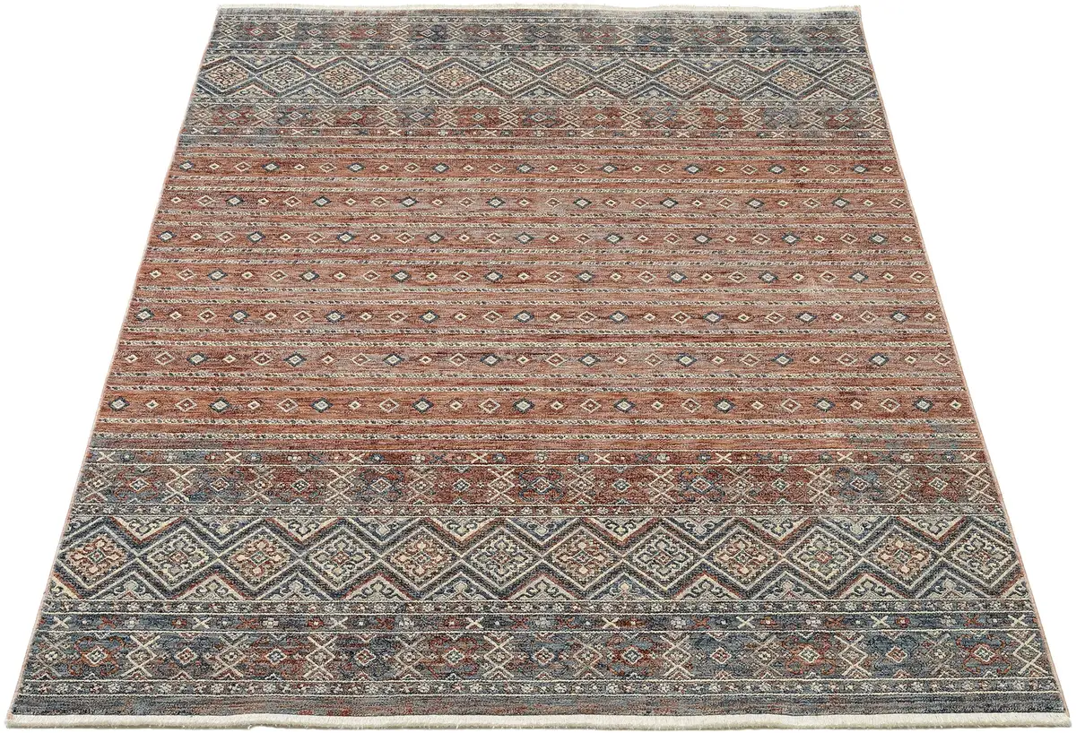 

OCI THE CARPET BRAND "GRAND FASHION 13", дорожка прямоугольной формы, винтажный вид, тонкая бахрома, гостиная OCI Die Teppichmarke 80х240 см, цвет terra/blau