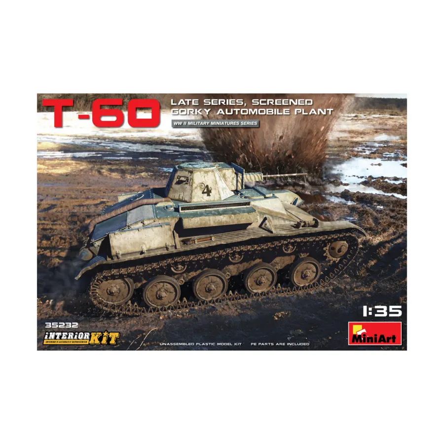 

Т-60 поздней серии, экранированный с внутренним комплектом, WWII Military Miniatures Series (1:35) (MiniArt Models)