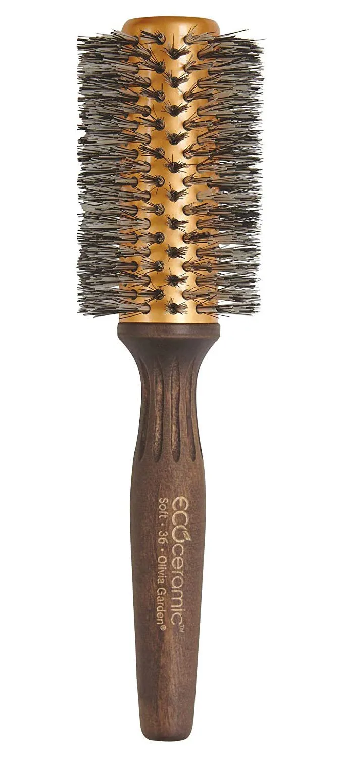 Круглая термощетка для волос Olivia Garden EcoCeramic с мягкой щетиной (не электрическая) 6,4 см (EC-36S)