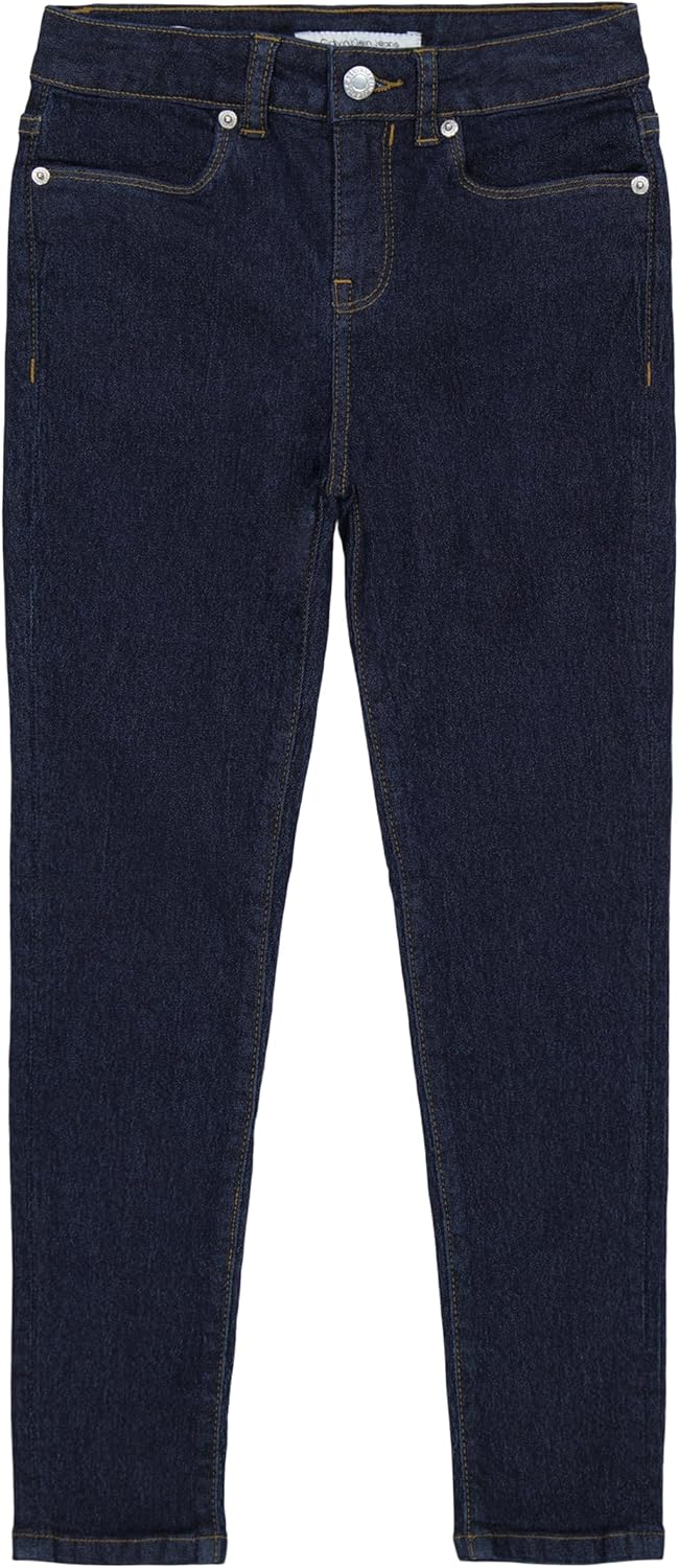 

Джинсы Calvin Klein Girls Skinny Fit из эластичного денима с пятью карманами, Dark Rinse