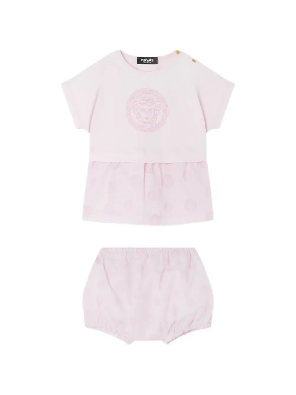 Комплект из платья и платья с графическим принтом Versace Kids, розовый