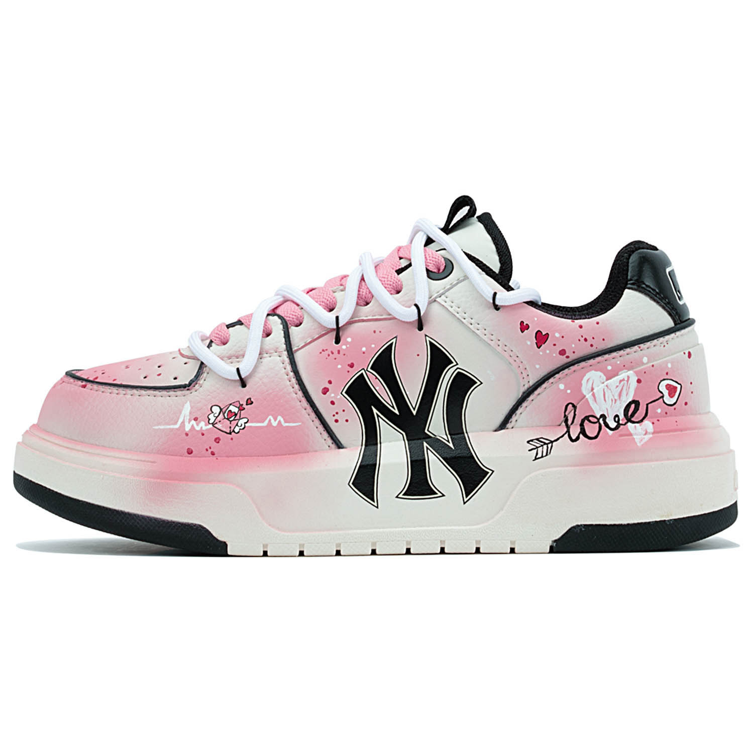 

Кроссовки MLB Chunky Liner Skateboarding Shoes Unisex Low-top Pink/white, белый