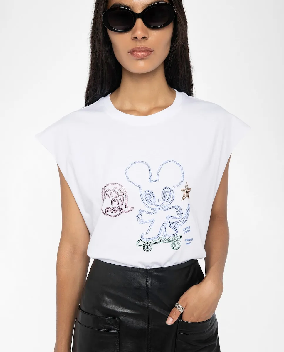 

Женская хлопковая майка Cloe без рукавов Zadig & Voltaire, белый