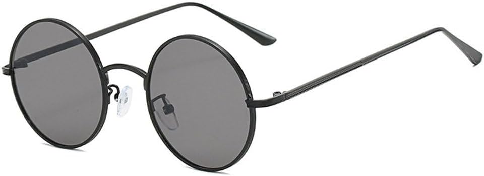 

Классические мужские круглые солнцезащитные очки, женские очки с металлической оправой и защитой от УФ-излучения UV400. Модные очки для мужчин и женщин TKKTLLT, Black-grey