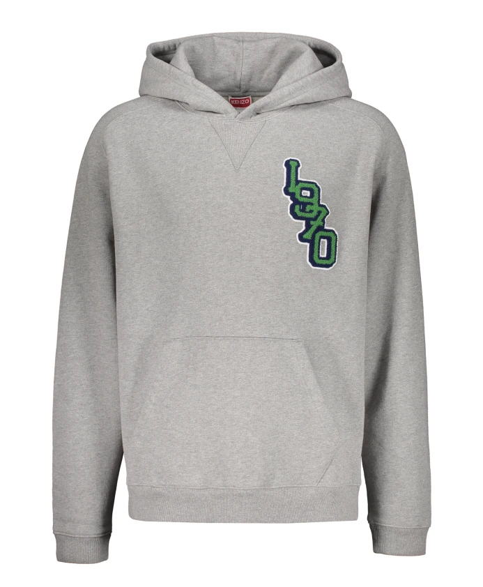 

Хлопковая толстовка с капюшоном, регулируемым кроем. Kenzo, серый
