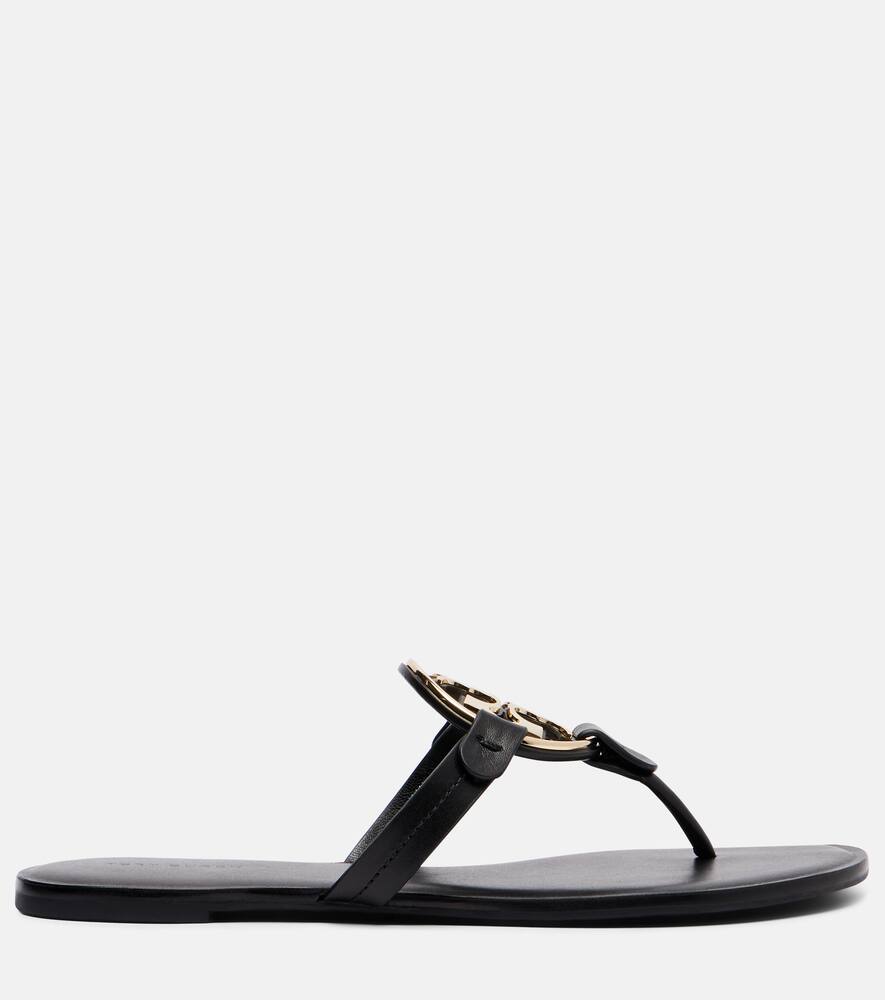 Кожаные сандалии-шлепанцы Metal Miller Tory Burch, Perfect Black/Gold — фото 4