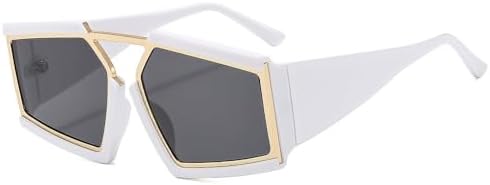 

Солнцезащитные очки неправильной квадратной формы 2027 года для женщин и мужчин. Винтажные солнцезащитные очки. Модные модели с защитой от УФ-излучения UV400 MTZJH, White Grey