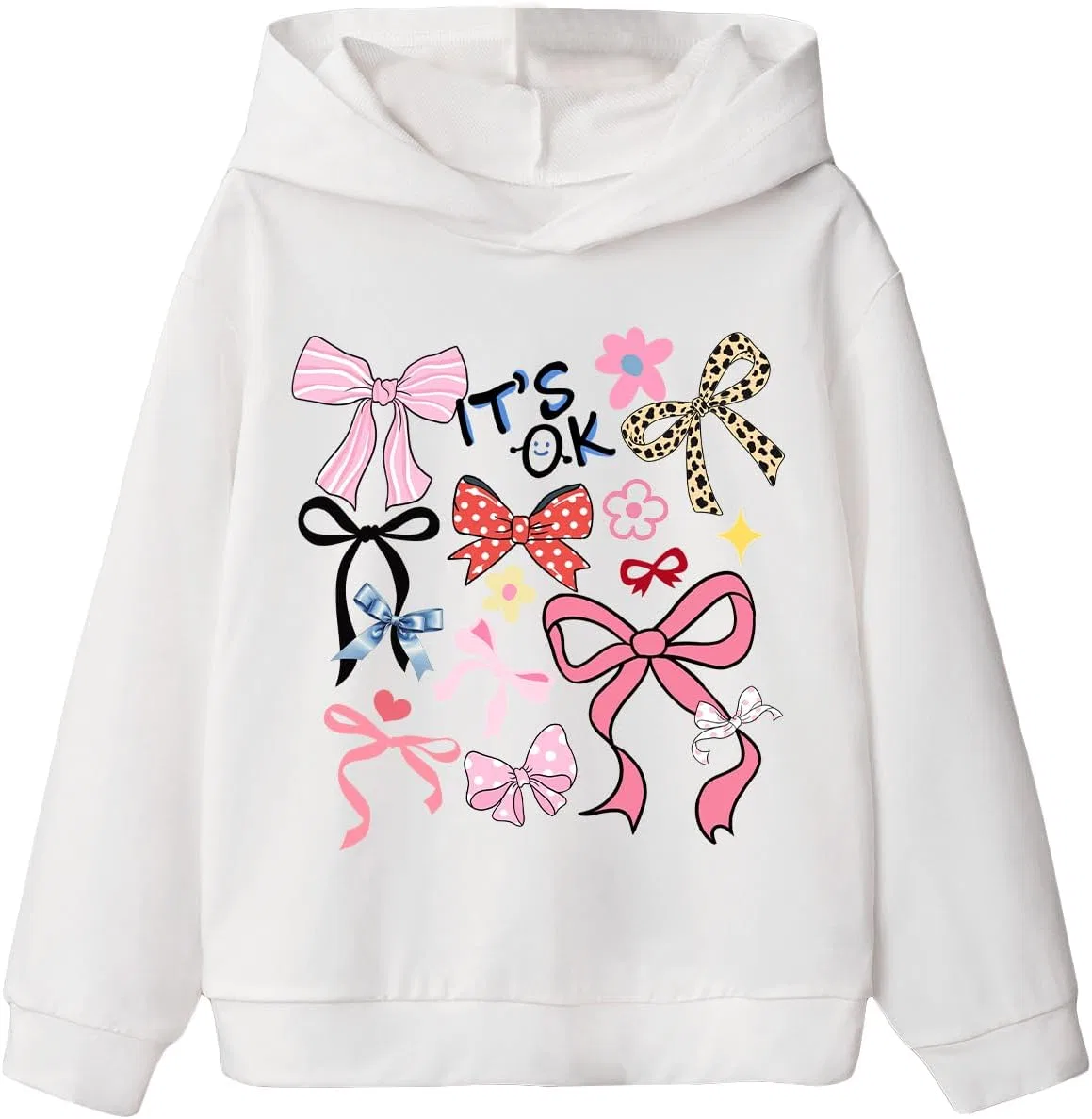 Толстовка детская с принтом COZYEASE, Bow Print White