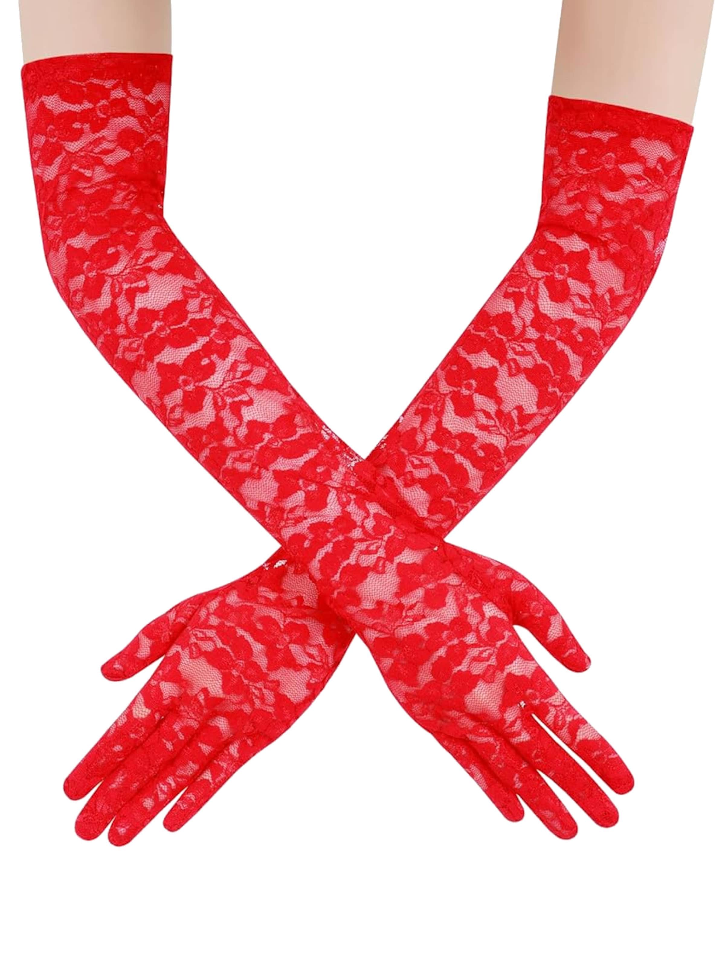 

Dirndline Полноразмерные перчатки 'Spitzenhandschuhe, lang' в красном цвете