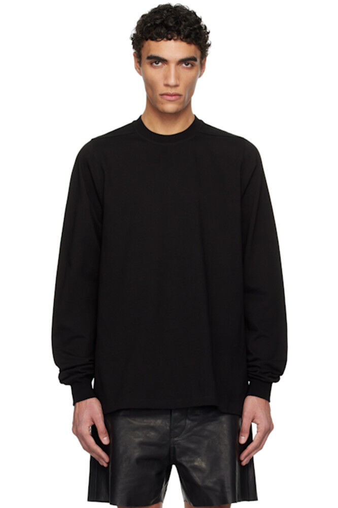 

Черная короткая толстовка Hollywood LS с круглым вырезом Rick Owens