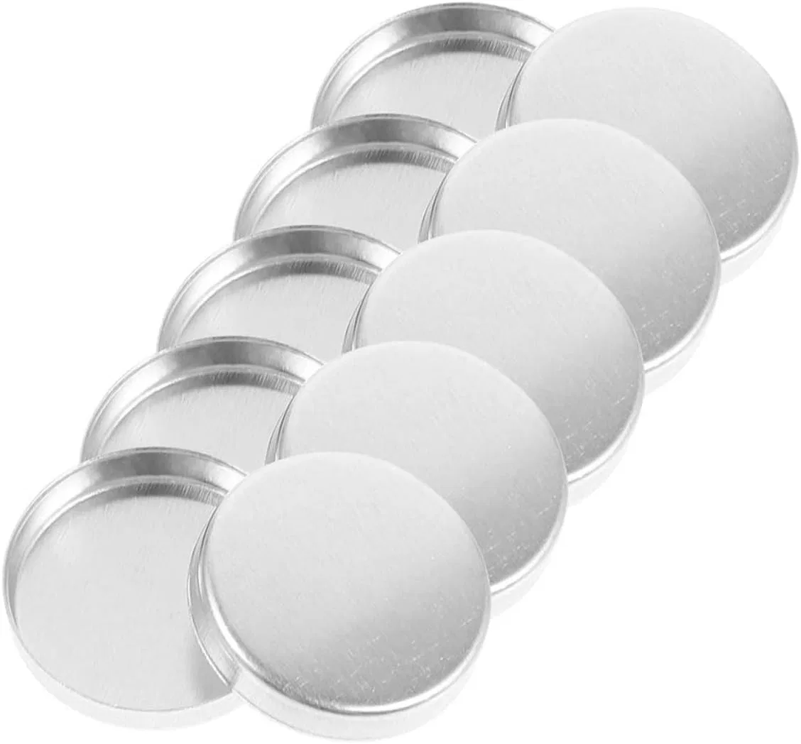 Палетка для теней алюминиевая 26 мм 50 шт Silver