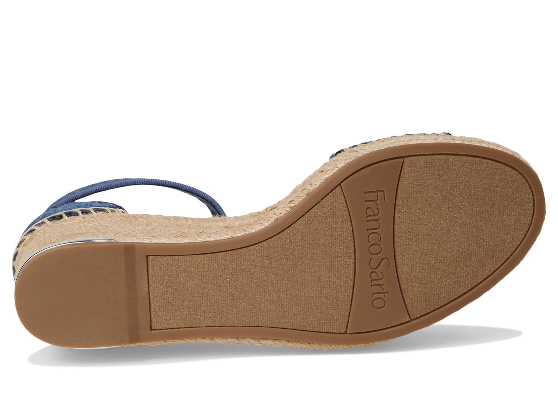 Сандалии Franco Sarto Clemens Raffia Espadrille Wedge Heel Sandals, цвет Denim Blue Raffia — фото 3