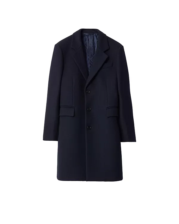 Пальто Burberry шерстяное классическое синее — фото 3