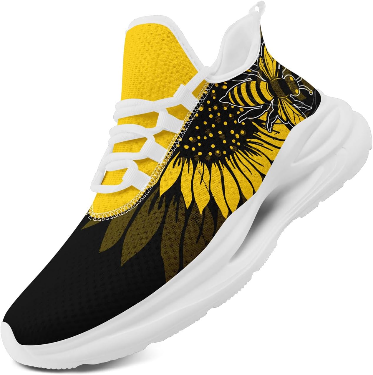 

Дышащие кроссовки из сетки для мужчин и женщин - с дизайном цветов, черепа и подсолнуха, легкие кроссовки на шнуровке Awsole, белый