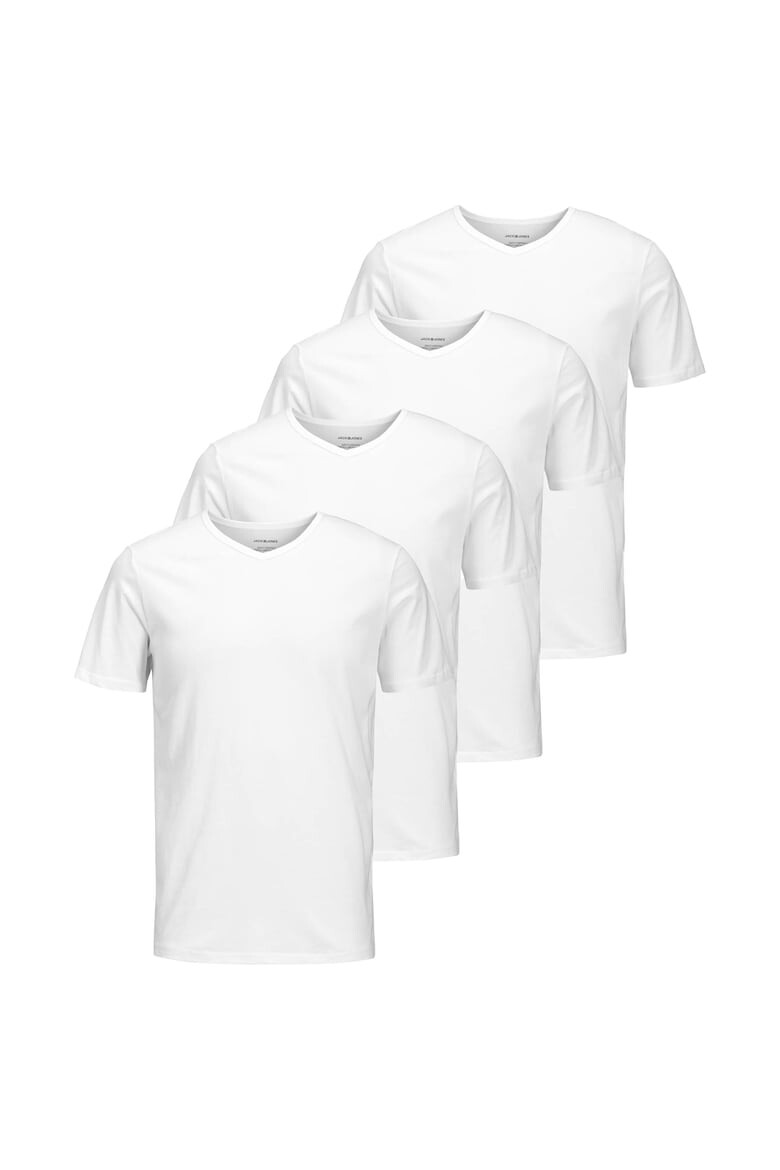 

Базовая футболка с остроконечным воротником – 4 шт Jack & Jones, белый