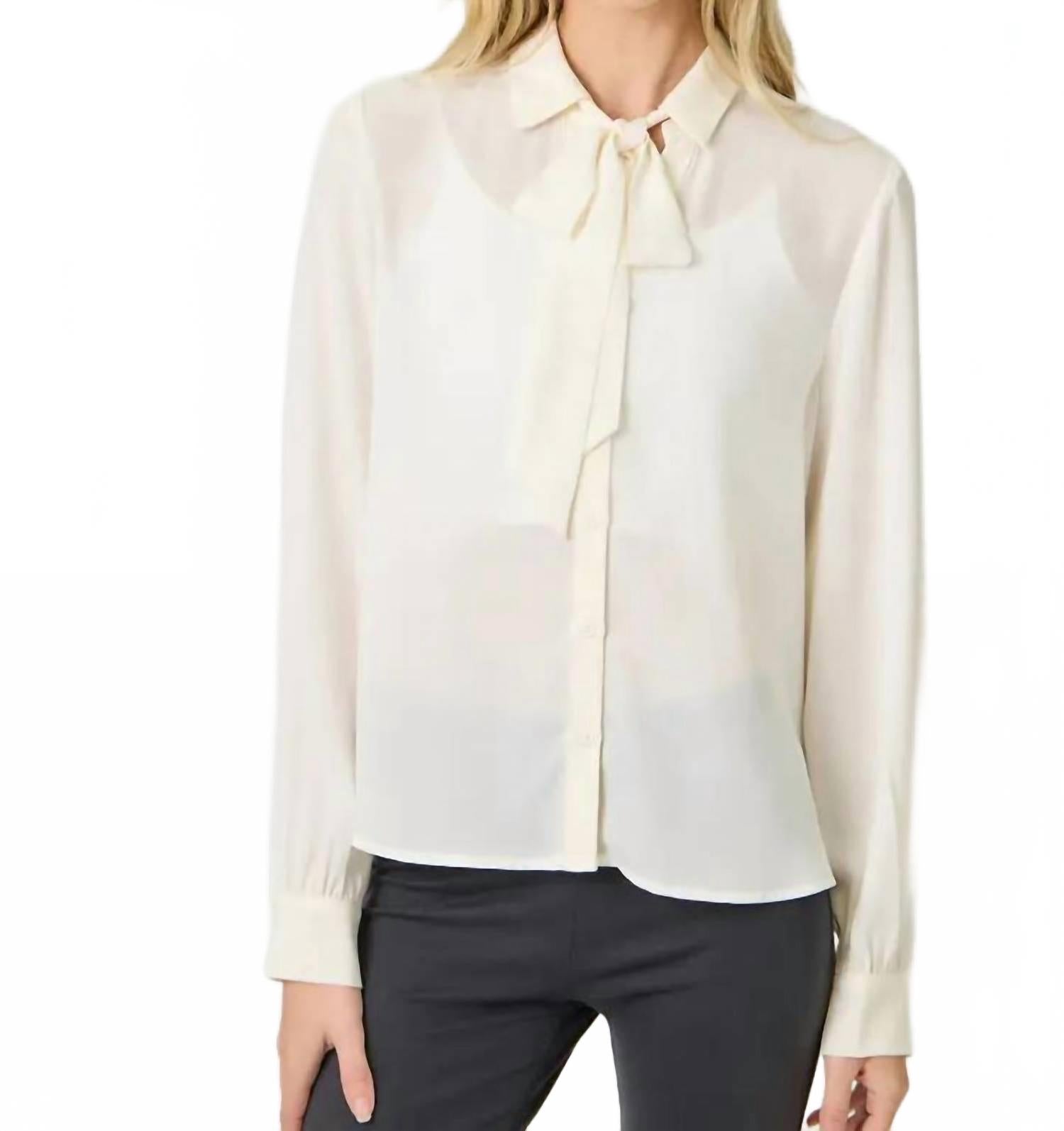 

Mystree Блузка Diana со съемным бантом на шее, кремового цвета