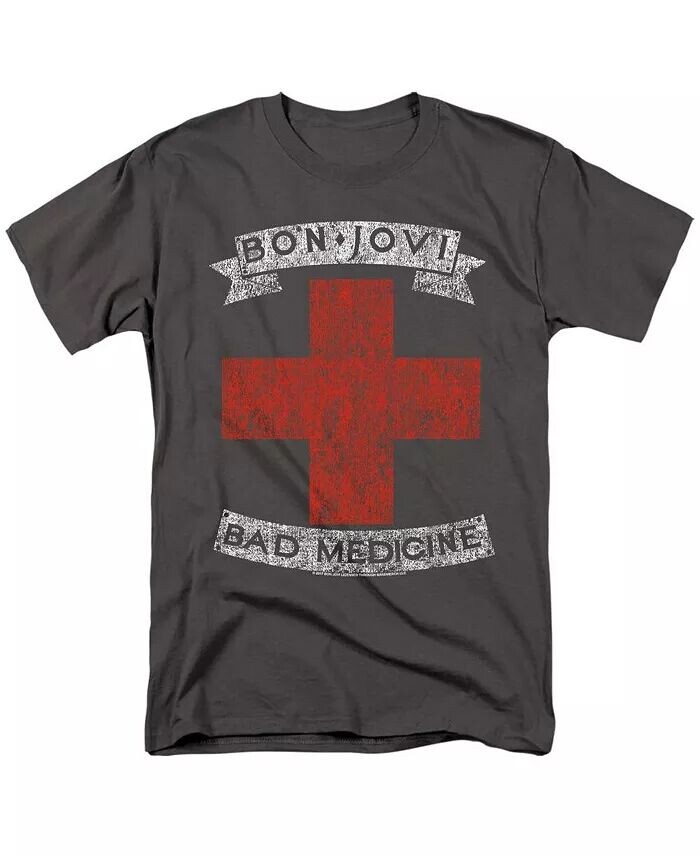 

Мужская футболка с коротким рукавом Bad Medicine для взрослых Bon Jovi, серый