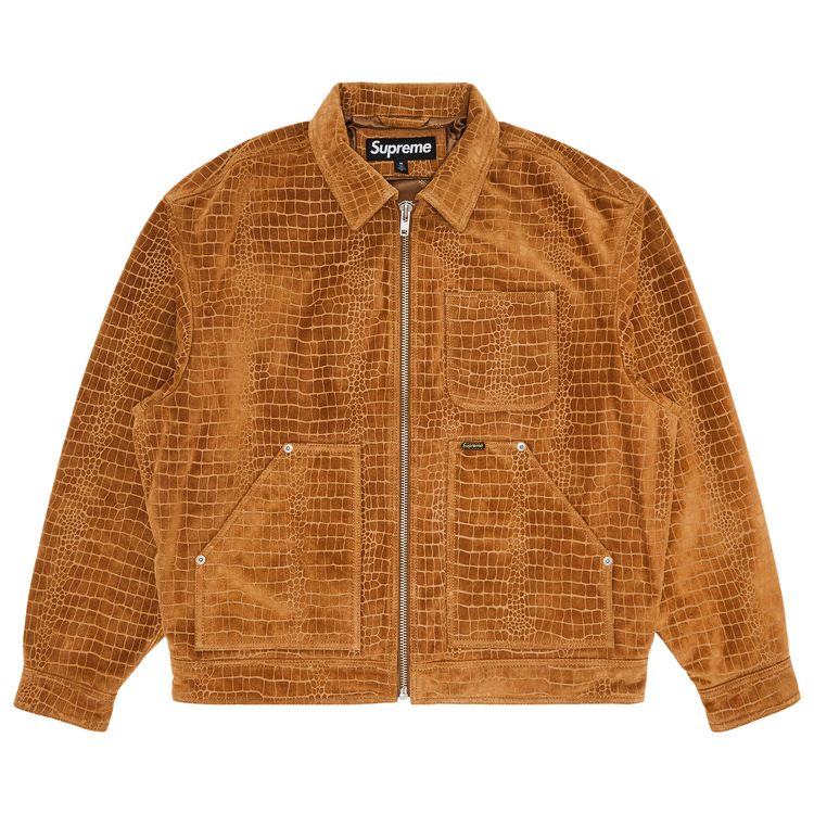 

Куртка Supreme Suede Work Jacket 'Croc', желто-коричневый