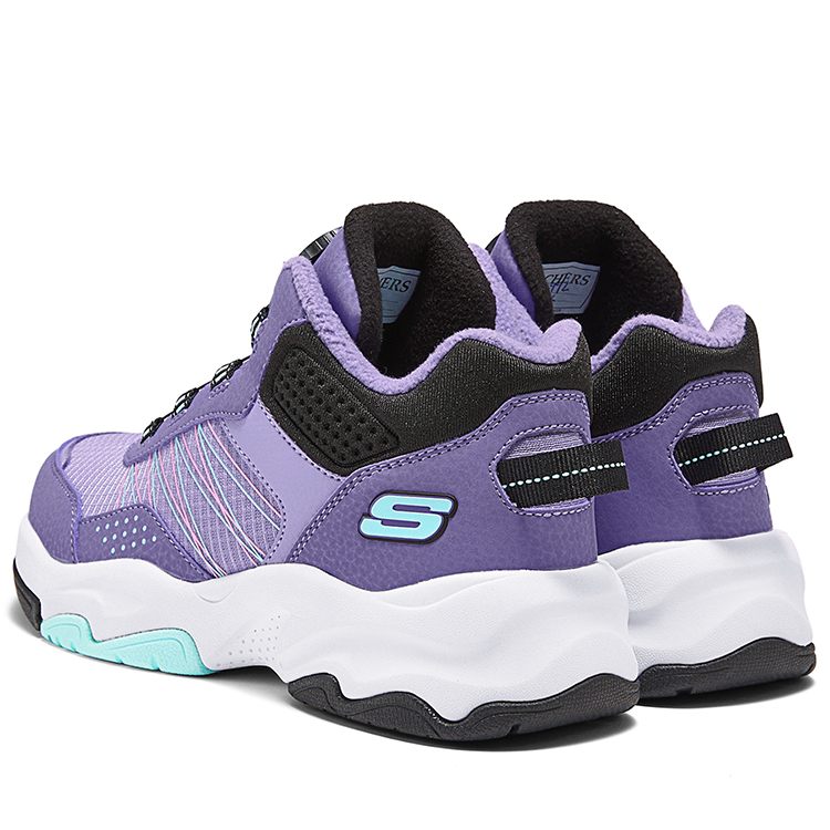 Нескользящие и износостойкие теплые детские сапоги выше колена Skechers Kids, фиолетовый/черный — фото 4