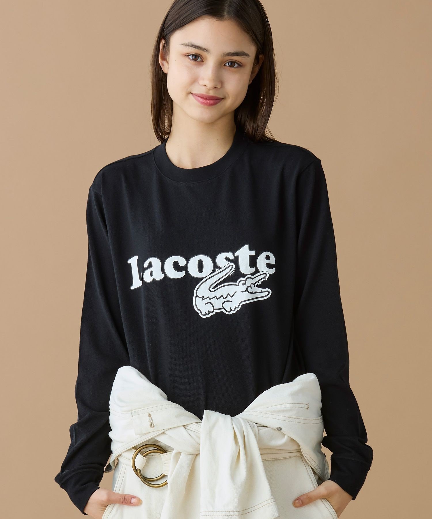 Футболка LACOSTE с принтом оверсайз, Black — фото 3