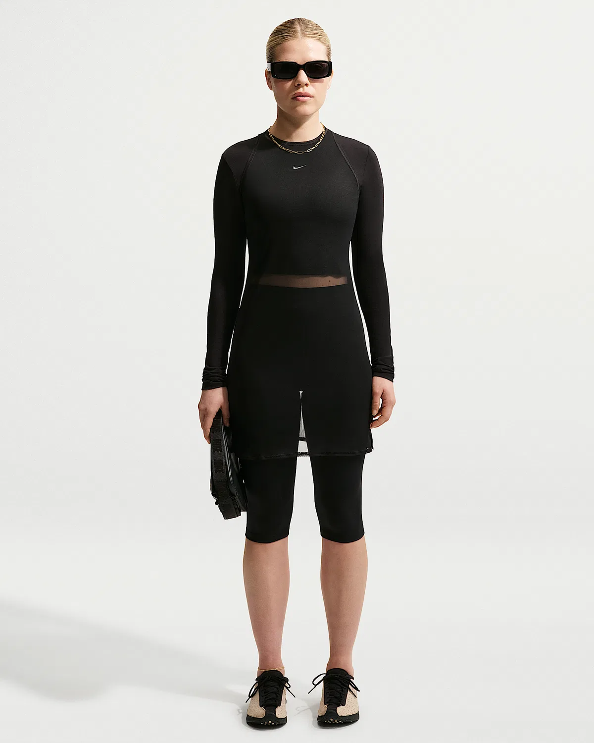 Женское облегающее полупрозрачное платье-майка Nike Sportswear, Black/Sail