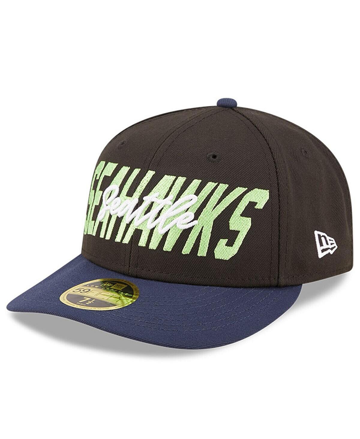 

Мужская черно-темно-синяя приталенная шляпа Seattle Seahawks NFL Draft 2022 Low Profile 59FIFTY New Era