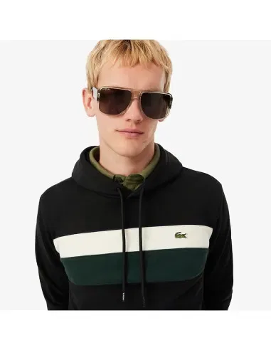 Свитшот из хлопка Lacoste, черный/лапония-синопль — фото 2