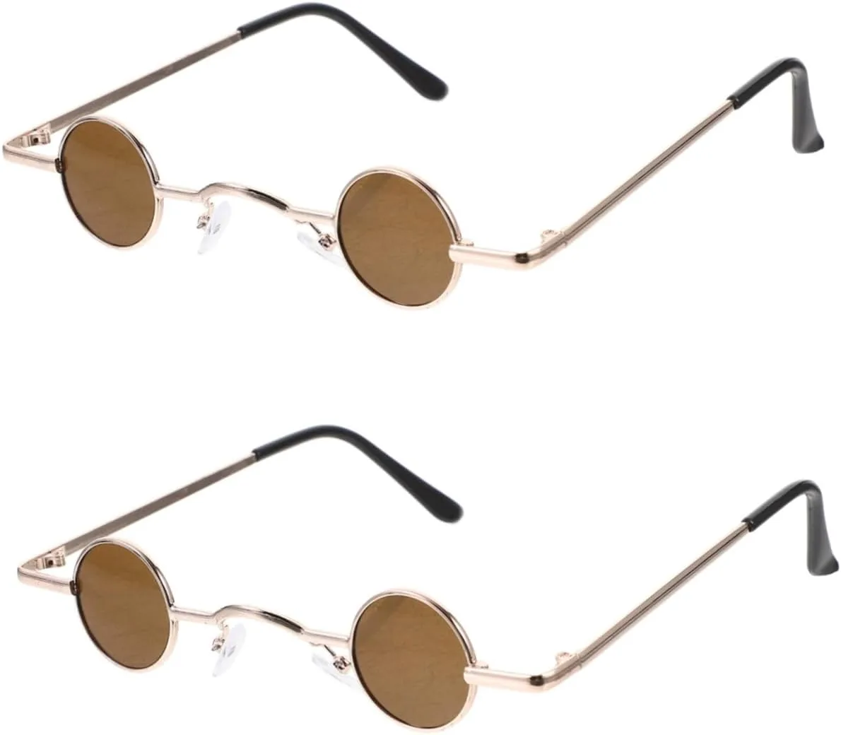 

VALICLUD Винтажные солнцезащитные очки Ретро Летние солнцезащитные очки Очки для активного отдыха Очки в стиле стимпанк Хиппи Очки маленького размера, Multix2pcs